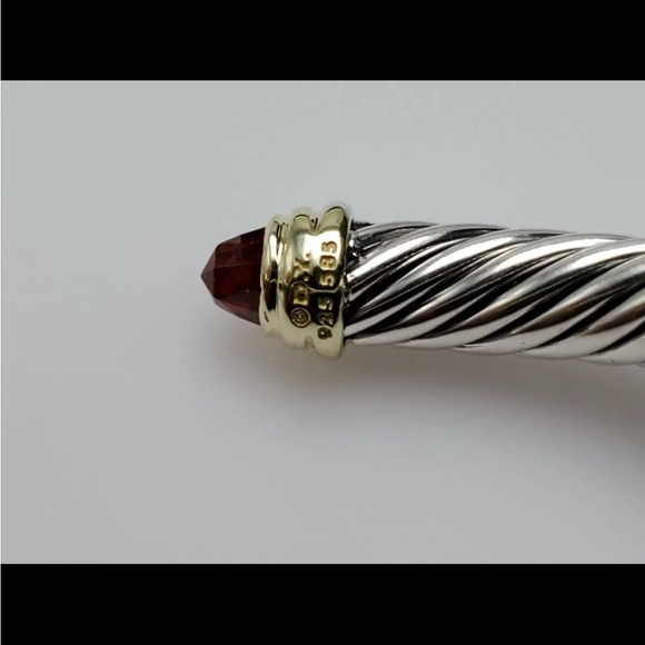 David Yurman Cable Classics Bracelet with Garnet and 14K Gold, 5mm - Picture 7 of 8